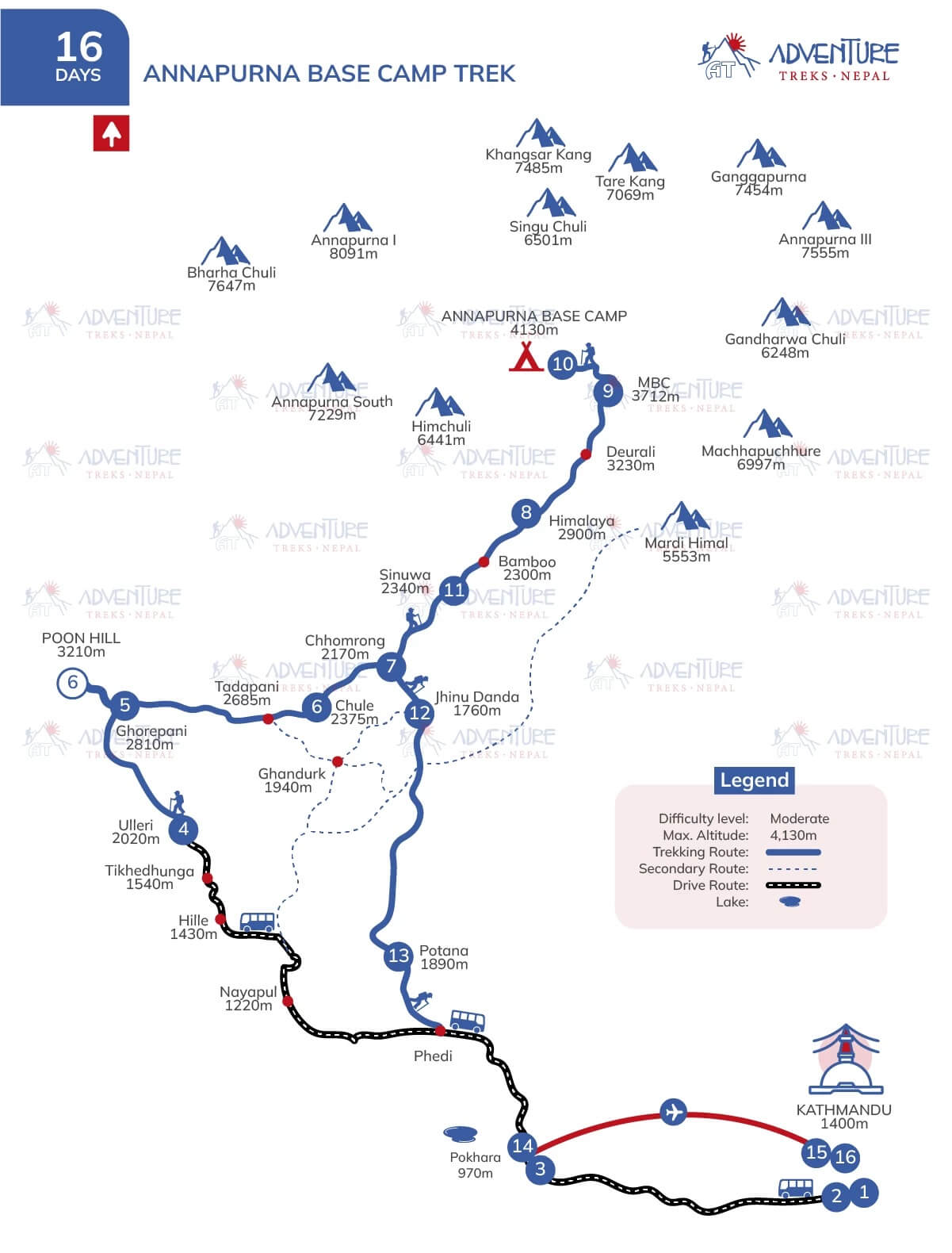 Annapurna Base Camp Trek Map 