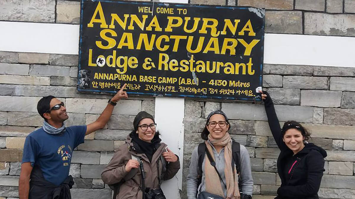 At teahouse of Annapurna Sanctuary route 
