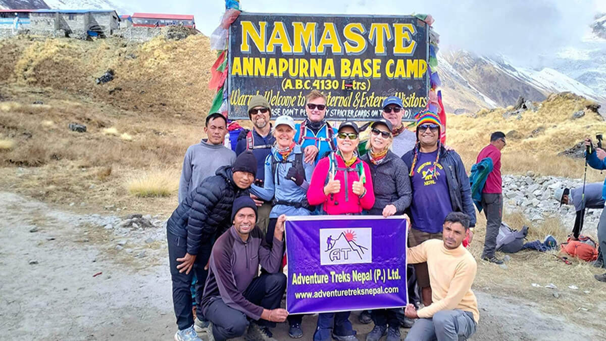 Trekkers with proper gear on Annapurna Base Camp Trek