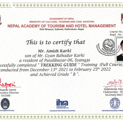 Amish Trekking Guide Certificate