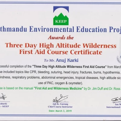 Anuj Karki First Aid